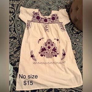 Purple Embroidered Kids Dress